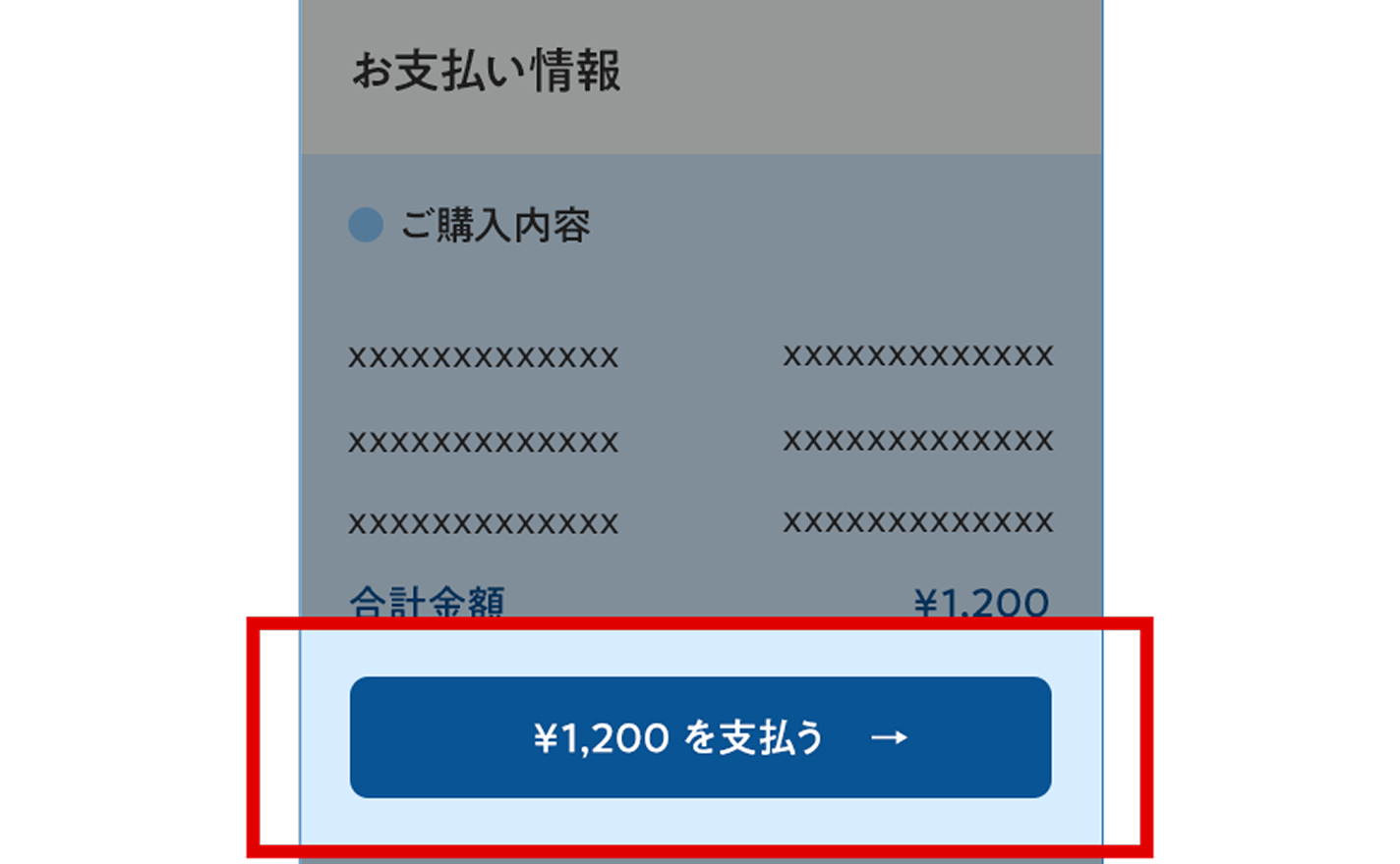 お支払い実行画面